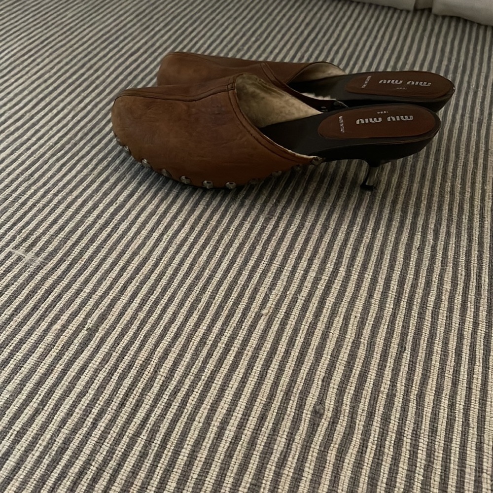 Miu Miu Sherpa-Lined Clogs - image 3